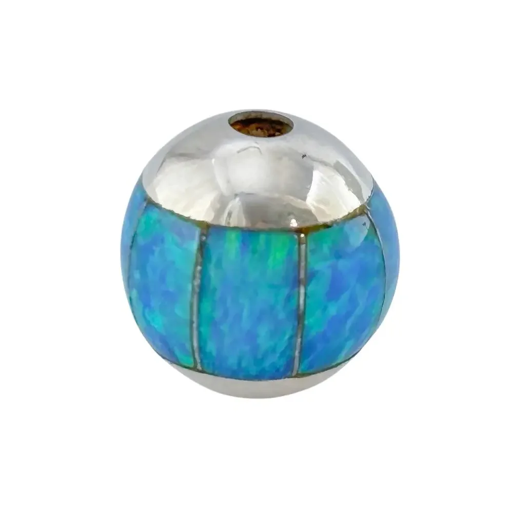 Vintage Sterling Silver 925 Opal Inlay Bead